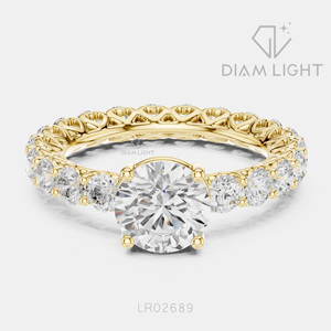 Bague de mariage en or blanc 14 carats avec diamant de laboratoire de 1,62 carat, taille ronde, certifiée IGI, bijoux fins, cadeau pour fiançailles, mariage, anniversaire - Product Image 5