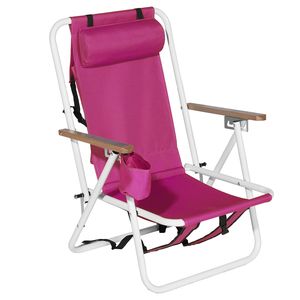 Sedia da Campeggio Portatile a 4 Posizioni con Poggiatesta e Portabicchieri (Codice03393743) # # # #   Materiale di Riempimento in Cotone - Product Image 1