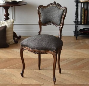 Traditional <b>Upholstered</b> Dining <b>Chair</b> With Fabric Seat And Wood Legs Antique Design Style For Home Restaurants And Bars - Product Image 3