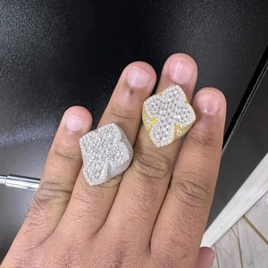 Luxury Cross Moissanite Diamond Ring Set For Men Gold And Silver Jewelry - Product Image 2