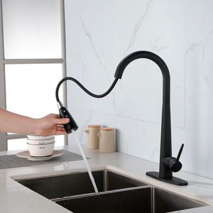 Fingerprint-Resistant Single Hole Deck Mount Kitchen Faucet with Pull-<b>Down</b> Sprayer for Sink Pull Sprayer Kitchensink Faucet S - Product Image 3