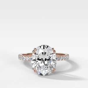 Bagues de fiançailles ovales 3 carats, diamant solitaire cultivé en laboratoire IGI, or massif 14k 18k, sertissage pavé à griffes, pour demande en mariage et mariage, bijoux fins - Product Image 5