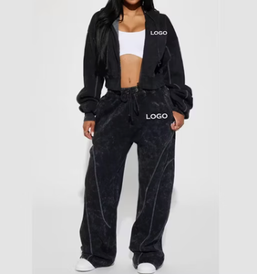 Women's Premium Acid Wash Tracksuit Trendy Streetwear Set Acid Wash Women's Co-Ord Tracksuit Stylish & Comfortable - Product Image 1