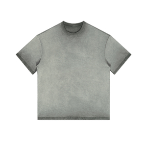 Camiseta de Manga Corta para Hombre, Cuello Redondo, Color Sólido, Estilo Casual Urbano, Tejido de Punto, 100% Algodón, la Mejor Calidad - Product Image 1
