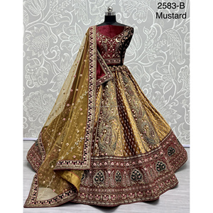 Colecciones de Terciopelo para Novias Indias con Trabajo Zarkhan de Fabzone - Product Image 6