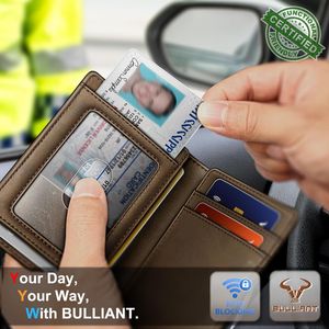 Men's Slim Leather Wallet with 12 <b>Card</b> Holders Simplified Bill <b>Folder</b> and Magnetic Closure Easy Money Clip-RFID Protected - Product Image 3