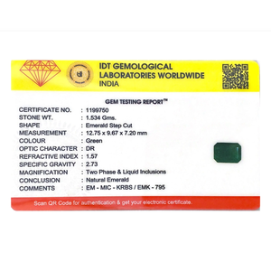 Natural Zambian Emerald 7.67 Carat Loose Gemstone Emerald Cut for Fine Jewelry - Product Image 4