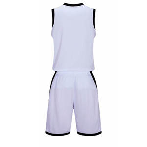 Ensemble de maillot de basket-ball unisexe blanc, débardeur sans manches, short à taille élastique, respirant, évacuant l'humidité, polyester personnalisé - Product Image 3