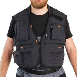 Chaleco de Pesca Transpirable para Hombre con Múltiples Bolsillos y Cierre de Cremallera, Ropa de Verano para Exteriores, Estilo Casual, Negro - Product Image 2
