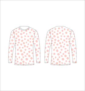 Camiseta de Manga Larga para Hombre, Blanca con Camuflaje Rosa, Diseño Abstracto con Puntos, Cuello Redondo, Estilo Casual, para Calle, Gimnasio y Entrenamiento - Product Image 1