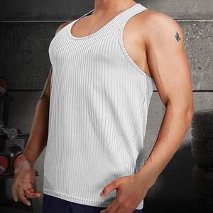 เสื้อกล้ามออกกำลังกายผู้ชายแบบขายส่ง เสื้อกล้ามฟิตเนสสำหรับเพาะกาย เสื้อกีฬาผู้ชาย ยืดหยุ่น แห้งเร็ว - Product Image 2