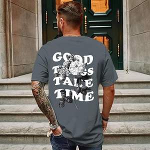 Camisetas Gráficas Vintage para Hombre, Estampado Floral y de Letras, Estilo Retro Urbano, Camisetas Casuales de Algodón de Corte Holgado - Product Image 5