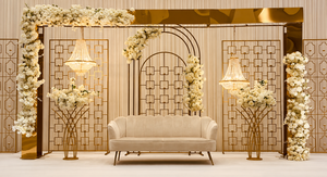 Compre Paneles de Pared de Metal Dorados Hechos a Medida para Escenarios, Pantallas Metálicas de Alta Gama para Bodas, Muebles Premium para Decoración de Bodas - Product Image 4
