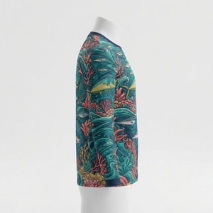 เสื้อตกปลาแขนยาวผู้ชาย พิมพ์ลายด้วยความร้อน UPF 50 ป้องกันรังสียูวี ลายปลา เสื้อคลุมสำหรับผู้ใหญ่ ระบายอากาศได้ดี แห้งเร็ว ด้านหน้า - Product Image 4
