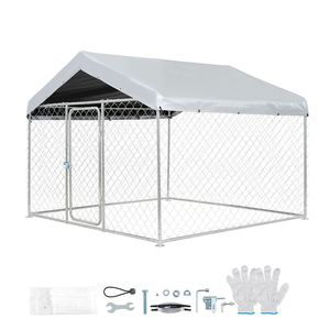 Caseta Grande para Perros de Exterior de 6.56 x 6.56 x 5.25 Pies con Cerradura Segura y Cubierta Impermeable Resistente a los Rayos UV - Product Image 1