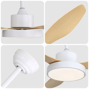 Ventilatore da Soffitto Bianco da 47 Pollici con Luce LED 22W, 6 Velocità, Motore DC Reversibile e Telecomando per Soggiorno - Product Image 3