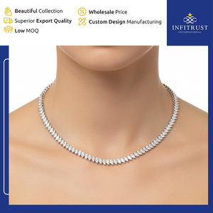 Collar de Diamantes Hecho a Mano para Mujer - Claridad VVS, Plata de Ley 925, Diamante de Laboratorio, Fabricante Personalizado de la India - Product Image 6