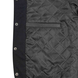 Veste d'hiver pour homme VIBE SEWN, style boutonné, en laine coupe-vent, en cuir tissé, manches longues, best-seller, doublure en laine noire - Product Image 5