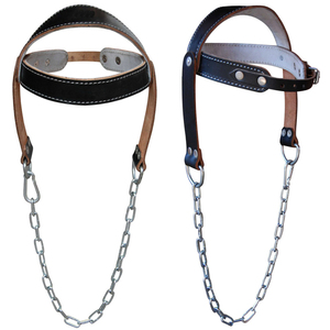 High Quality Strong Heavy Duty Anti-Slip Unisex Head Neck <b>Leather</b> Head <b>Harness</b> Genuine Steel Gym Fitness <b>Leather</b> Head <b>Harness</b> - Product Image 6