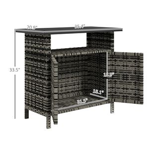 Armadio da Esterno in Vimini Grigio Misto con Due Ante e Ripiano per Organizzazione Asciugamani Piscina - Product Image 3