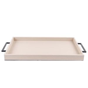 Bandeja de Servicio de Cuero PU Hecha a Mano, Ecológica, Apta para Lavavajillas, de Grado Comercial, con Asa de Metal, Decorativa, para Almacenamiento en el Baño - Product Image 1