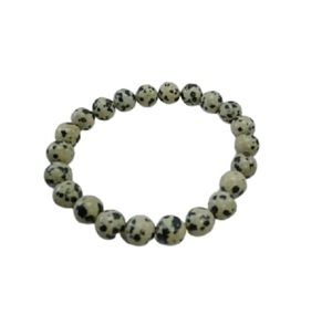 <b>Men</b> and Women Handmade Feng Shui Dalmatian jasper Round Stone <b>Beads</b> Round <b>Bracelet</b> 8-10mm Size Fashion Jewelry Energy - Product Image 6