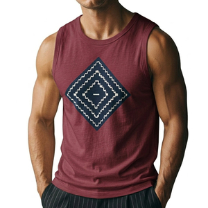 High Quality Men's Graphic Tank Top Wholesale Custom Streetwear Fashion Sleeveless Shirt Stylish Athletic Wear Tank Top For Men - Product Image 5