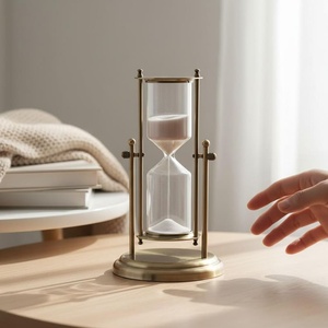 Reloj de Arena de Metal y Vidrio de Primera Calidad, Temporizador de 5 Minutos, Reloj Decorativo de Escritorio para el Hogar, Oficina y Sala de Estudio - Product Image 1