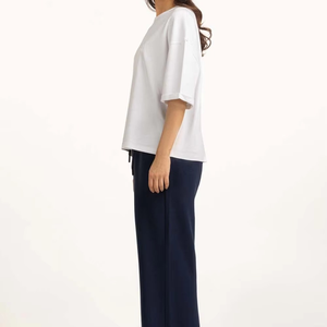 Camiseta extragrande personalizada para mujer, cuello redondo, manga corta, camiseta básica de algodón, informal, holgada, para mujer - Product Image 4