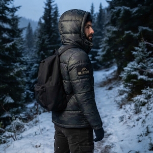 Veste matelassée à capuche pour homme, camouflage noir, veste d'hiver matelassée, fermeture éclair intégrale, isolée, chaude, décontractée, pour l'extérieur - Product Image 6