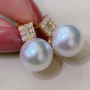 Boucles d'oreilles en perles d'eau douce Edison, polyvalentes, en argent S925, avec un fort éclat violet, design simple et élégant - Product Image 1