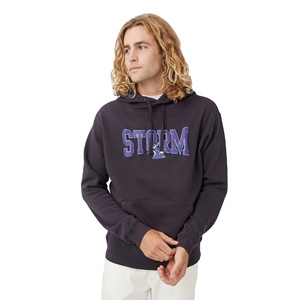 Sudadera con Capucha para Hombre, Color Morado Oscuro, Felpa de Algodón, Corte Regular, Informal, con Logotipo Estampado en la Parte Delantera, para Otoño - Product Image 1