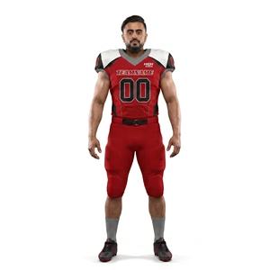 Ensemble d'uniformes de football américain sublimés personnalisés à contraste élevé rouge, noir et blanc - Jeunesse et Hommes Sialkot OEM avec nom d'équipe - Product Image 1