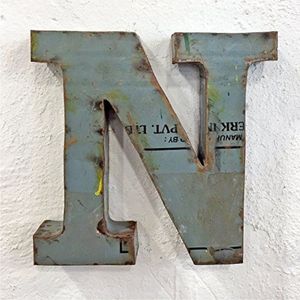 Letra B de metal galvanizado rústico para decoración de pared, alfabeto de hierro plateado 3D industrial personalizado para decoración del hogar, bodas, fiestas y jardín. - Product Image 4