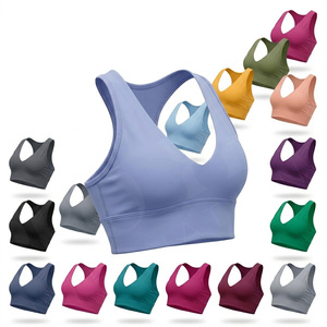 Shockproof Running Seamless Sports Bra Women Push Up Yoga Fitness Workout Racerback <b>Comfortable</b> Elastic fabric Sports Bra OEM - Product Image 1