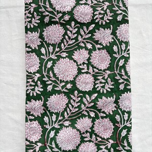 Floral Print Hand Block Printed Indian Cotton <b>Fabric</b> for Women's Clothing Home Decor Curtains Covers and Toys - Product Image 3
