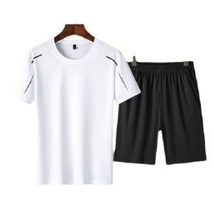 High Quality Quick Dry Short Sleeved Summer Thin Top Loose Fitting Running Breathable Men Short <b>Set</b> - Product Image 3