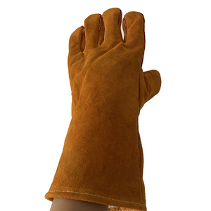 Gants en cuir industriels robustes à deux couches, résistants à la chaleur, colorés, avec doublure en coton pour utilisation au four à souder TIG, protection des mains - Product Image 1