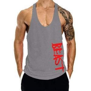 Men's Stringer Tank Top Bodybuilding Gym Vest Deep Cut Sleeveless Fitness Shirt Muscle Training Wear Wholesale Supply - Product Image 3