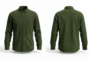 Chemise habillée personnalisée légère à manches longues, imprimée à carreaux, élégante, boutonnée, confortable et tendance - Product Image 5