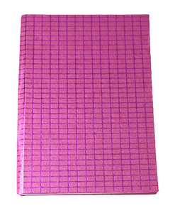 Carnet à couverture rigide en papier de coton recyclé fait main, couleur rose métallisé, feuilles gaufrées à carreaux, vente en gros - Product Image 1