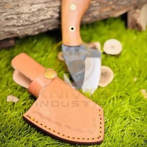 Couteau de camping à lame fixe en acier au carbone, forme pied de mouton, manche en bois, bord biseauté, outil de survie en plein air - Product Image 3