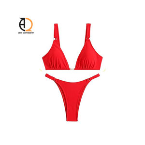 <b>Bikini</b> <b>Set</b> Private Label Swimwear Women <b>Bikini</b> <b>Set</b> Two Piece Swimwear Black Halter - Product Image 2