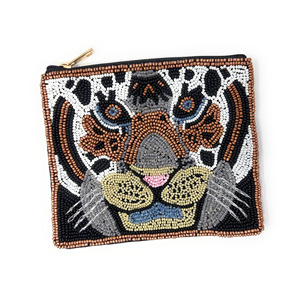 Beaded for Face Pouch Tiger Animal Clutch Statement Tribal Art <b>Purse</b> Multicolor Gift Designer Bag Trendy Large Capacity Women 25 - Product Image 2