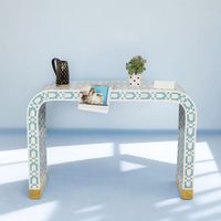 Table console de luxe décorative en os incrusté, style marocain et indien, table console exotique