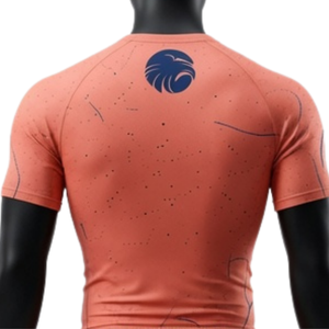 Coral Peach <b>Navy</b> Men Compression T Shirt and Shorts <b>Set</b> Quick Dry Stretch Fitness <b>Gym</b> Running Training Workout Performance Sport - Product Image 4
