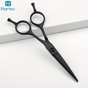 Tijeras de Peluquería Ergonómicas para Diestros, Negras, Sólidas, con Reposa Dedos, Venta al Por Mayor, Logotipo Personalizado, Acero Inoxidable - Product Image 3