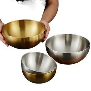 Nesting Stainless Steel Mixing Bowl Set Space Saving Kitchen Prep Bowls Rolled Edge Metal <b>Salad</b> Basins Versatile Cooking Pots - Product Image 4