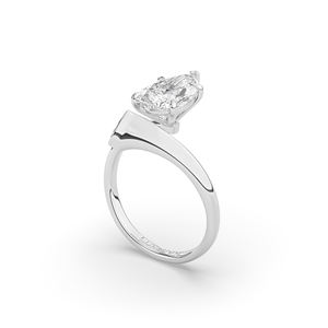 Anillo de Compromiso de Lujo con Diamante Cultivado en Laboratorio de Corte Pera de 2.70 Quilates, Oro de 14K/10K, Diseño Único, Ligero, Regalo de Joyería para Boda - Product Image 5