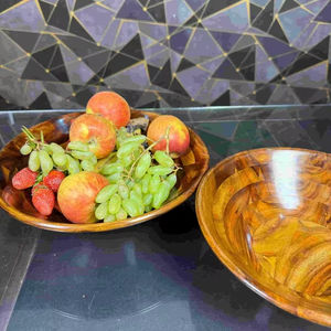 ชุดชามไม้ไผ่ทำมือ เป็นมิตรกับสิ่งแวดล้อม สำหรับใช้ในครัว โต๊ะอาหาร ชามไม้แกะสลัก ชามไม้เนื้อแข็ง สำหรับใส่ของว่าง ใช้เสิร์ฟบนโต๊ะอาหาร - Product Image 1